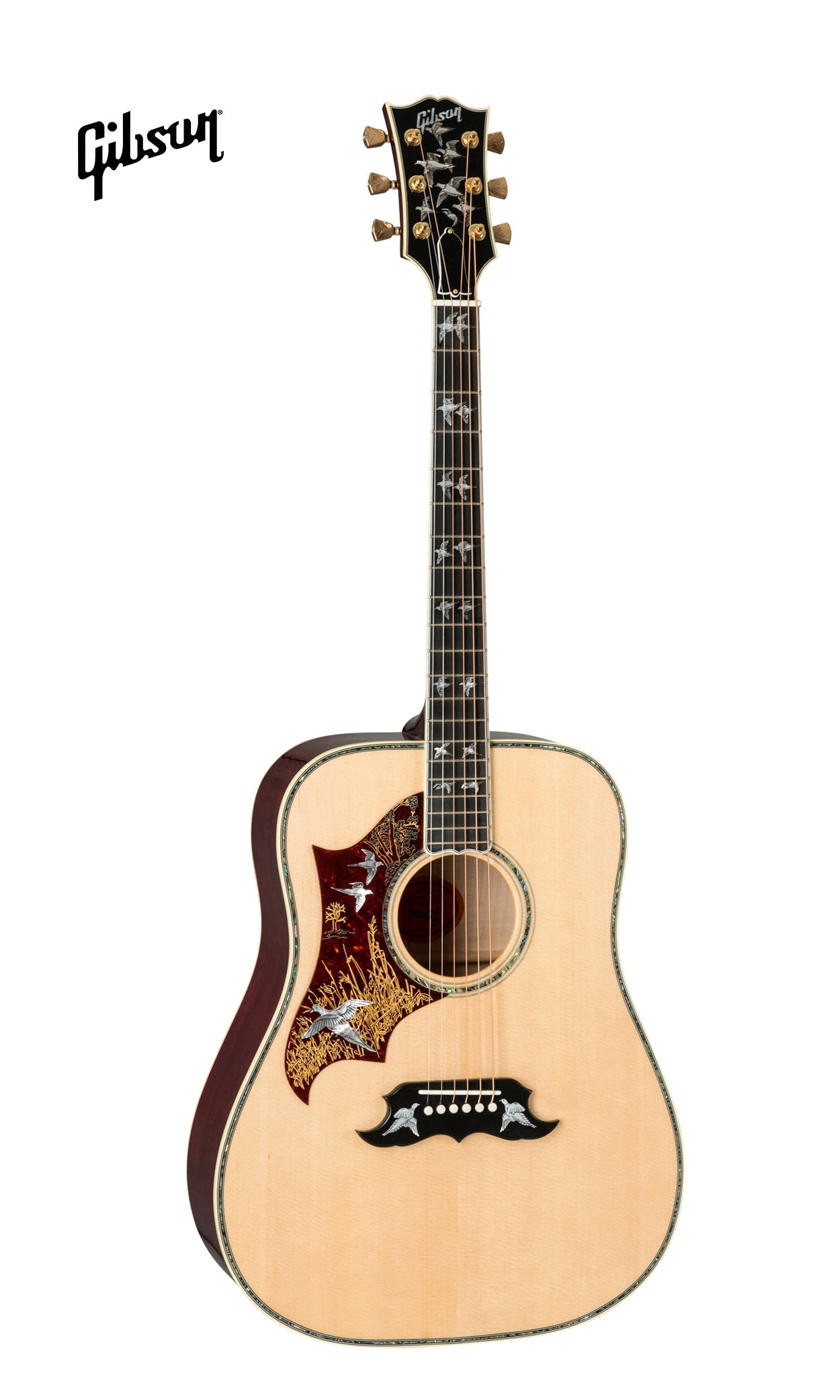 GIBSON DOVES IN FLIGHT LEFT-HANDED ACOUSTIC GUITAR - ANTIQUE CHERRY - Music Bliss Malaysia