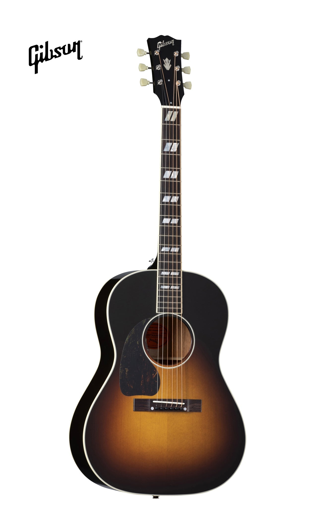 GIBSON NATHANIEL RATELIFF LG-2 LEFT-HANDED ACOUSTIC-ELECTRIC GUITAR - VINTAGE SUNBURST - Music Bliss Malaysia