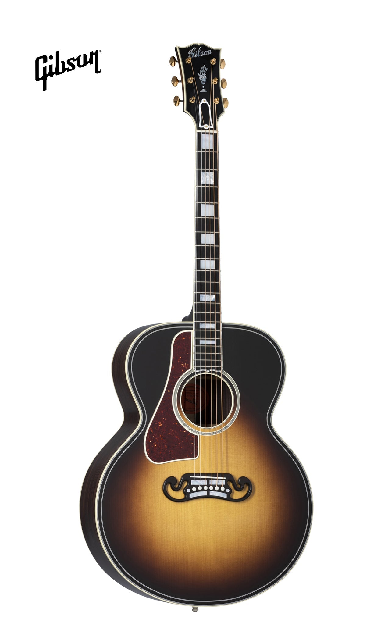 GIBSON SJ-200 WESTERN CLASSIC LEFT-HANDED ACOUSTIC GUITAR - VINTAGE SUNBURST - Music Bliss Malaysia
