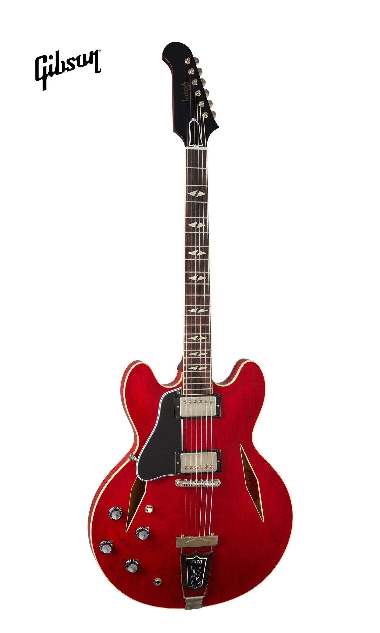 GIBSON 1964 TRINI LOPEZ STANDARD REISSUE VOS SEMI-HOLLOWBODY LEFT-HANDED ELECTRIC GUITAR - 60S CHERRY - Music Bliss Malaysia