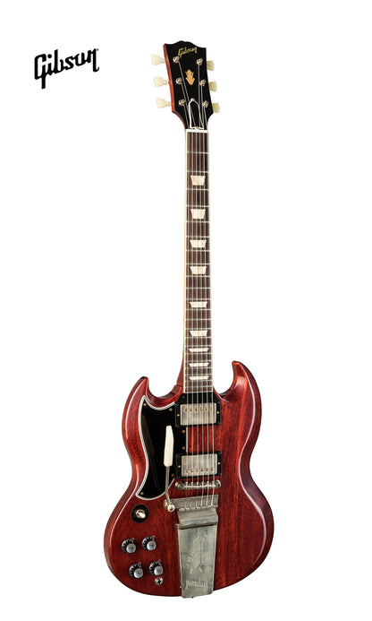 GIBSON 1964 SG STANDARD REISSUE WITH MAESTRO VIBROLA VOS LEFT-HANDED ELECTRIC ELECTRIC GUITAR - CHERRY RED - Music Bliss Malaysia