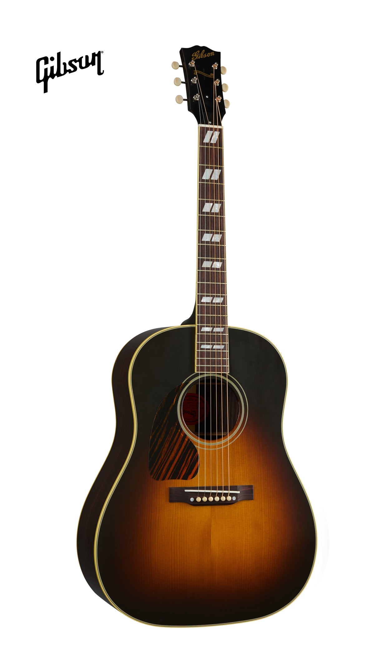GIBSON 1942 BANNER SOUTHERN JUMBO LEFT-HANDED ACOUSTIC GUITAR - VINTAGE SUNBURST - Music Bliss Malaysia