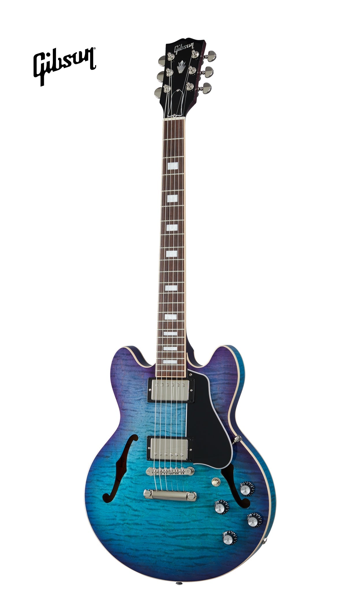 GIBSON ES-339 FIGURED SEMI-HOLLOWBODY ELECTRIC GUITAR - BLUEBERRY BURST - Music Bliss Malaysia