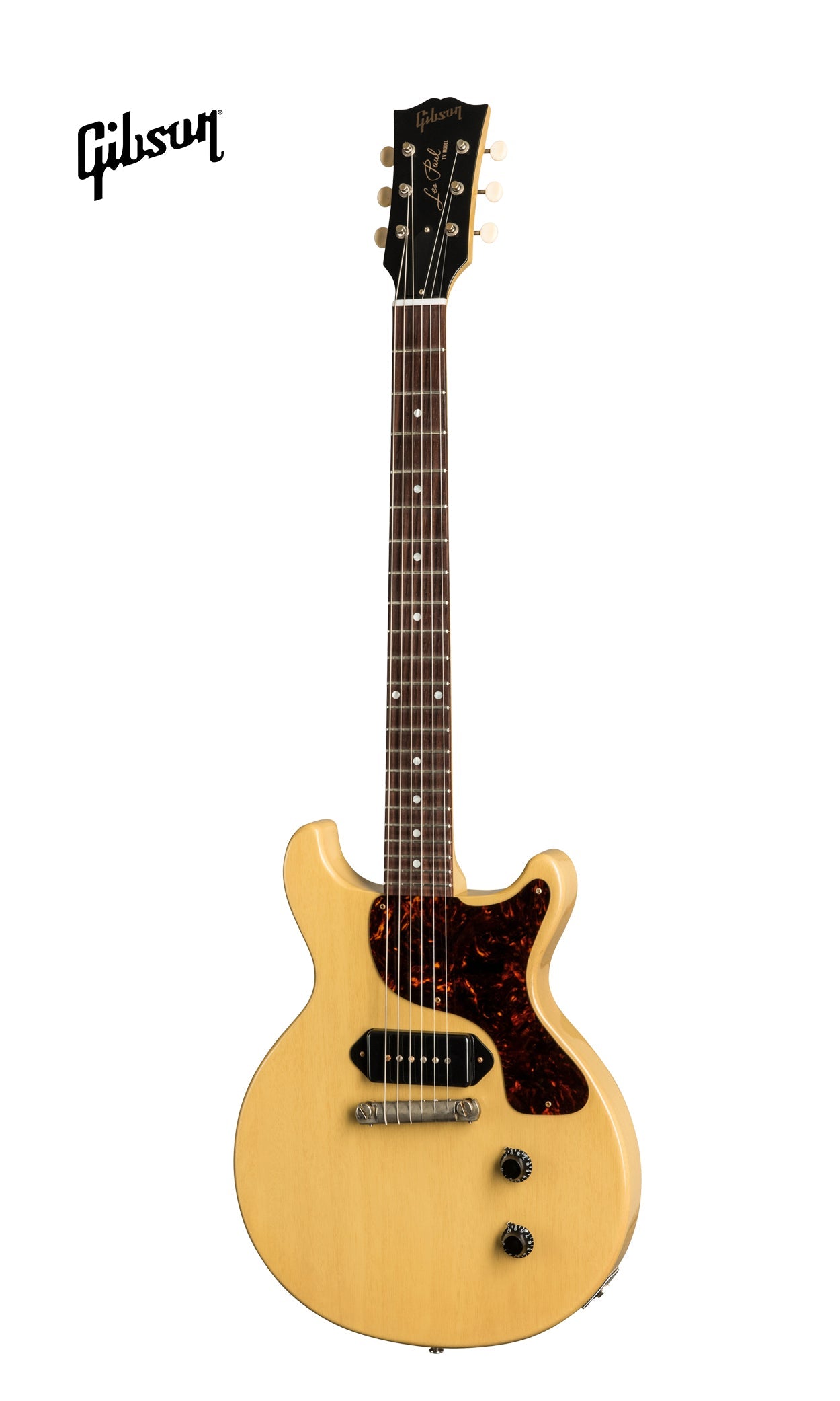 GIBSON 1958 LES PAUL JUNIOR DOUBLE CUT REISSUE VOS ELECTRIC GUITAR - TV YELLOW - Music Bliss Malaysia