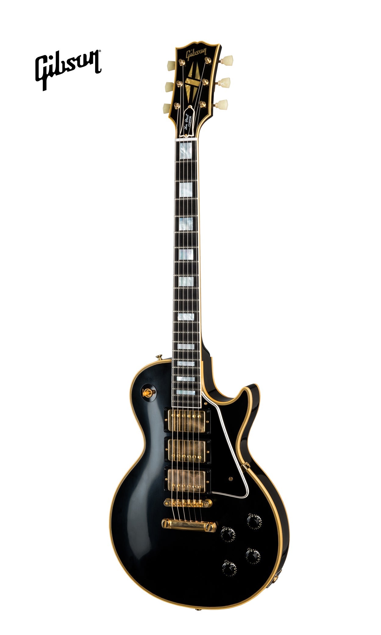 GIBSON 1957 LES PAUL CUSTOM REISSUE 3-PICKUP VOS ELECTRIC GUITAR - EBONY - Music Bliss Malaysia