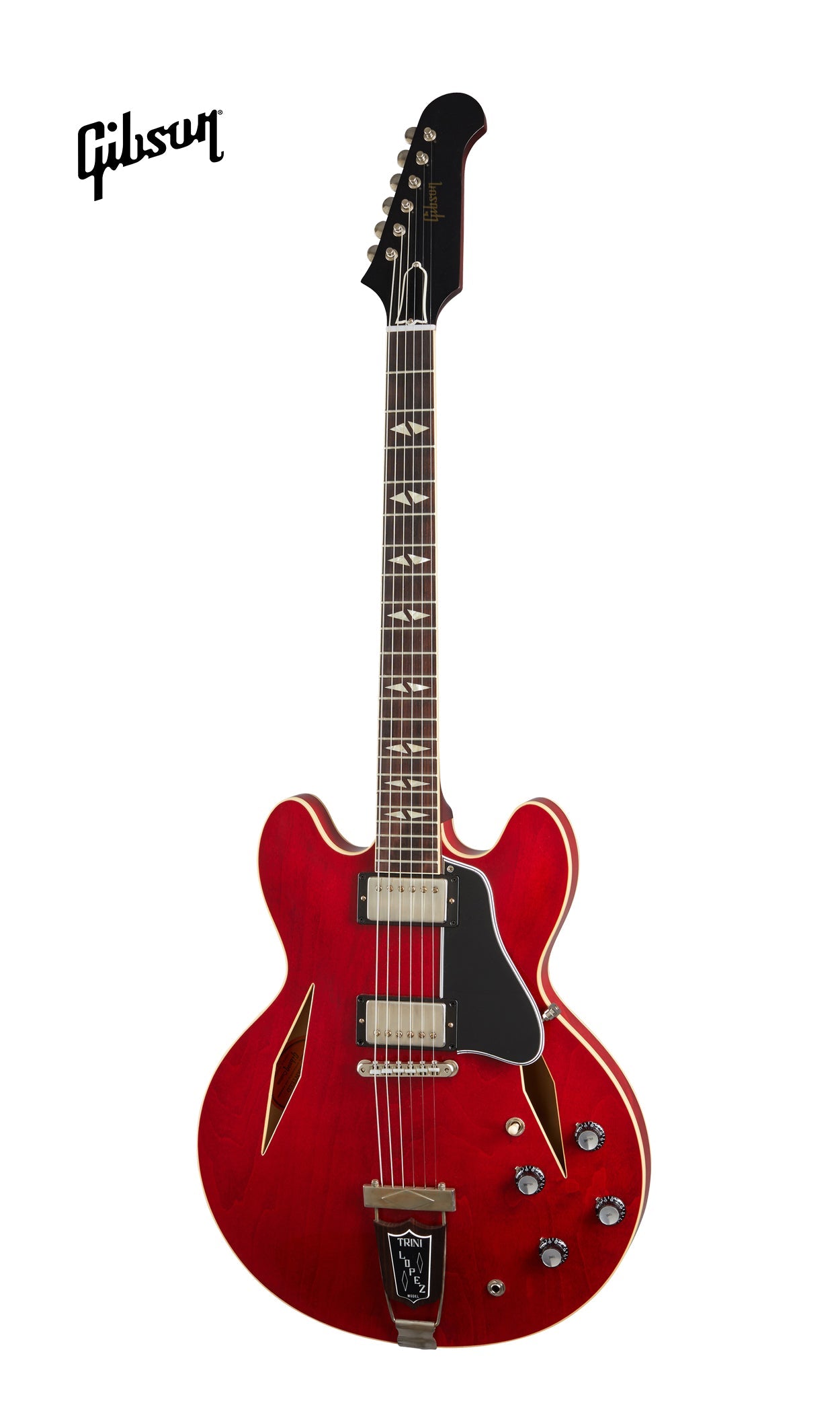 GIBSON 1964 TRINI LOPEZ STANDARD REISSUE VOS SEMI-HOLLOWBODY ELECTRIC GUITAR - 60S CHERRY - Music Bliss Malaysia