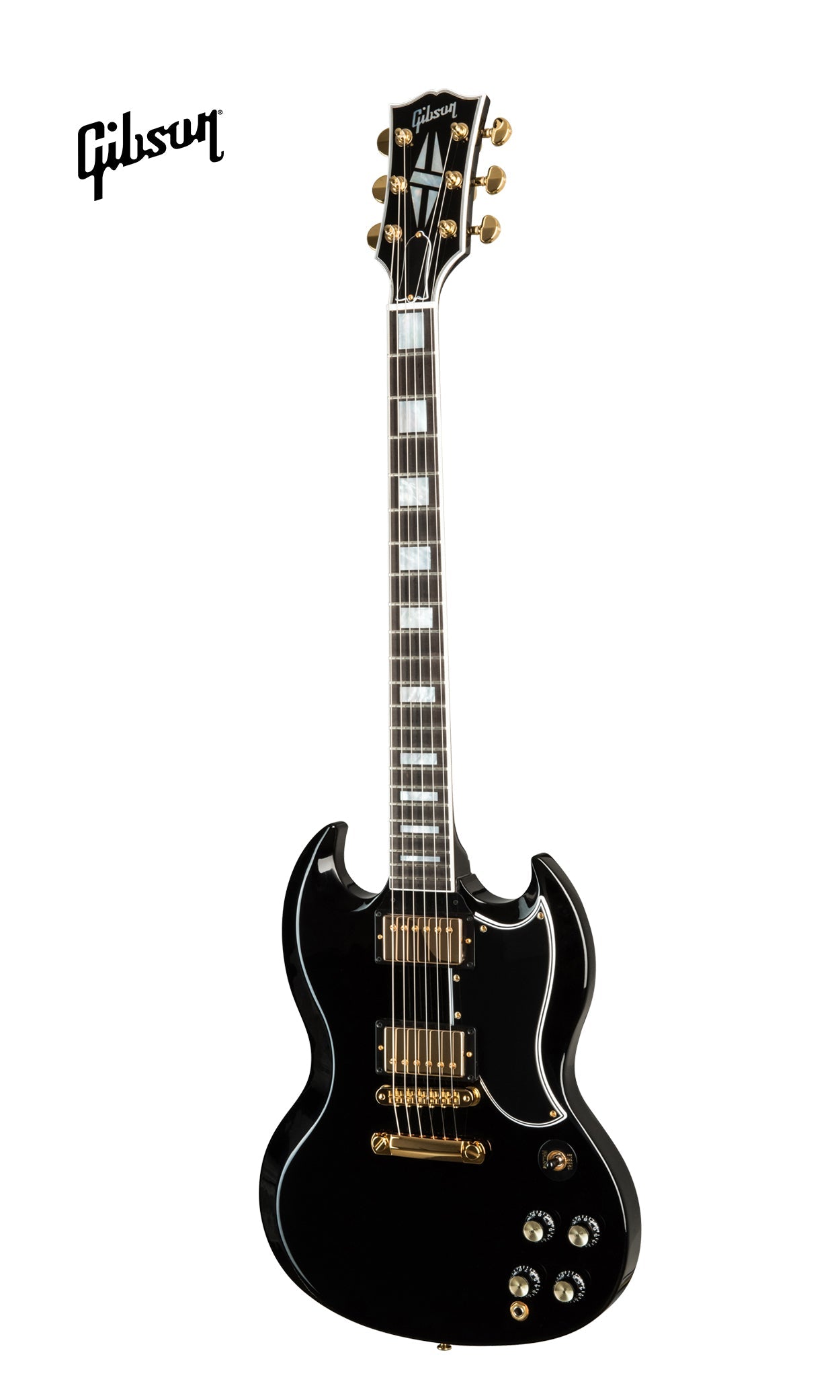 GIBSON SG CUSTOM 2-PICKUP ELECTRIC GUITAR WITH EBONY FINGERBOARD - EBONY - Music Bliss Malaysia