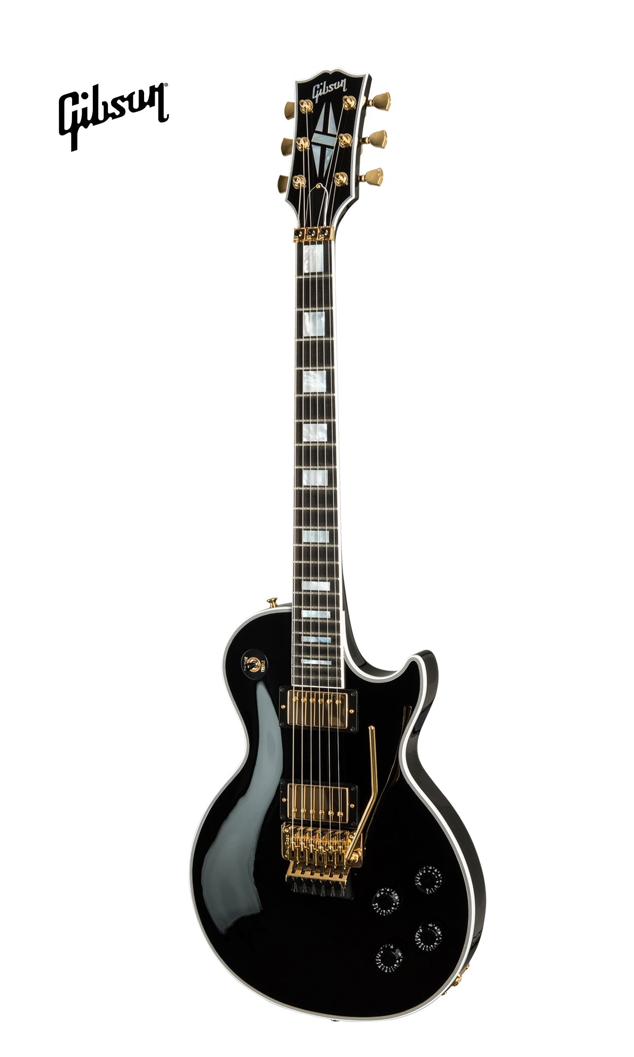 GIBSON LES PAUL AXCESS CUSTOM ELECTRIC GUITAR WITH EBONY FINGERBOARD FLOYD ROSE - EBONY - Music Bliss Malaysia
