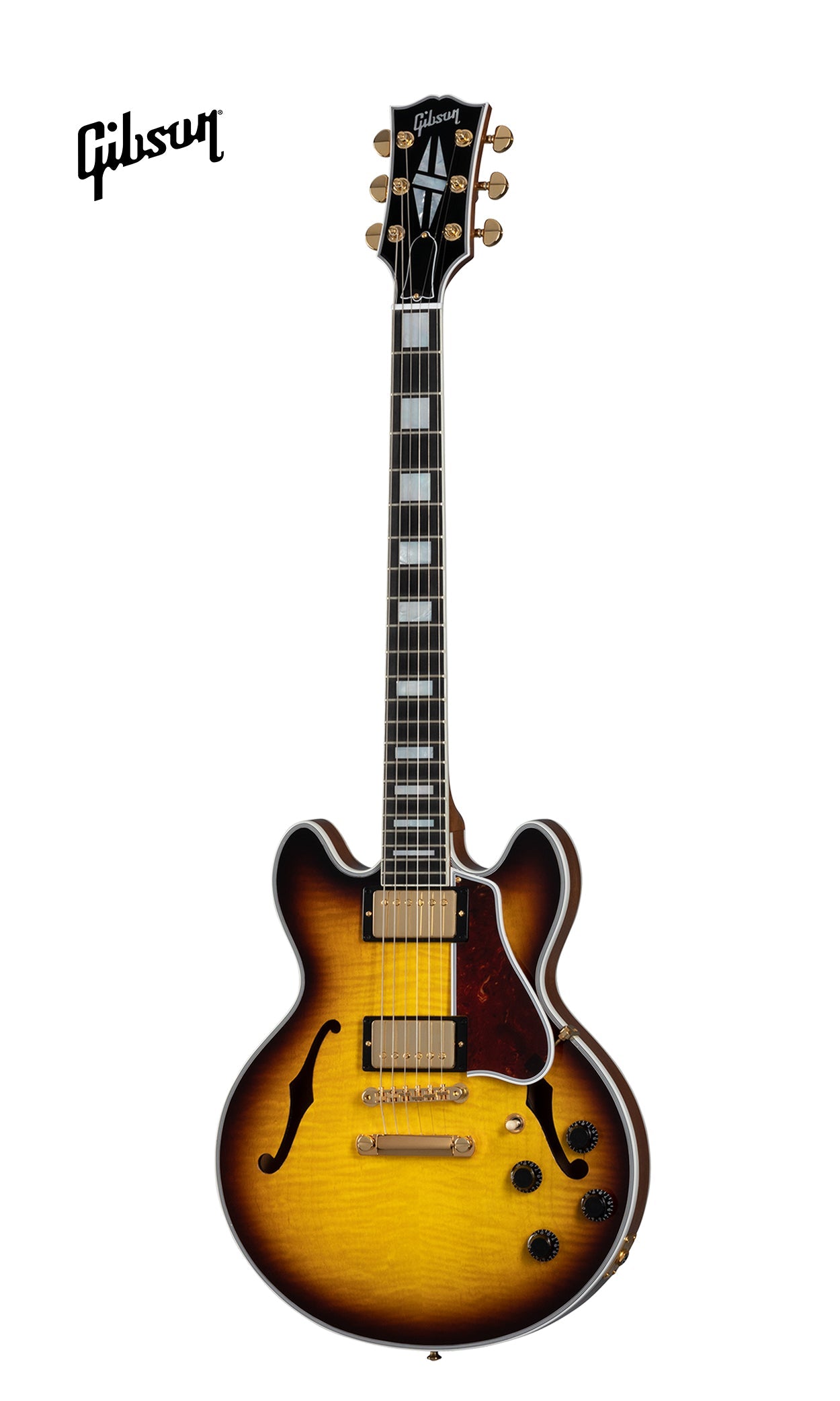 GIBSON CS-356 FIGURED TOP SEMI-HOLLOWBODY ELECTRIC GUITAR WITH EBONY FINGERBOARD - VINTAGE SUNBURST - Music Bliss Malaysia