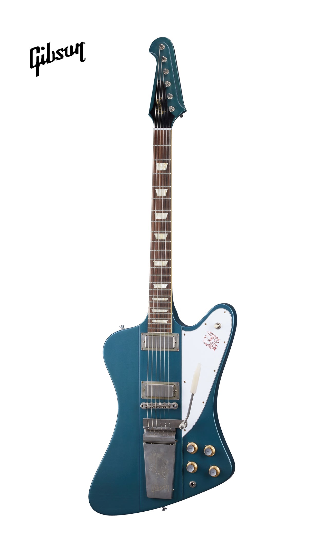 GIBSON 1963 FIREBIRD V WITH MAESTRO VIBROLA ULTRA LIGHT AGED ELECTRIC GUITAR - PELHAM BLUE - Music Bliss Malaysia
