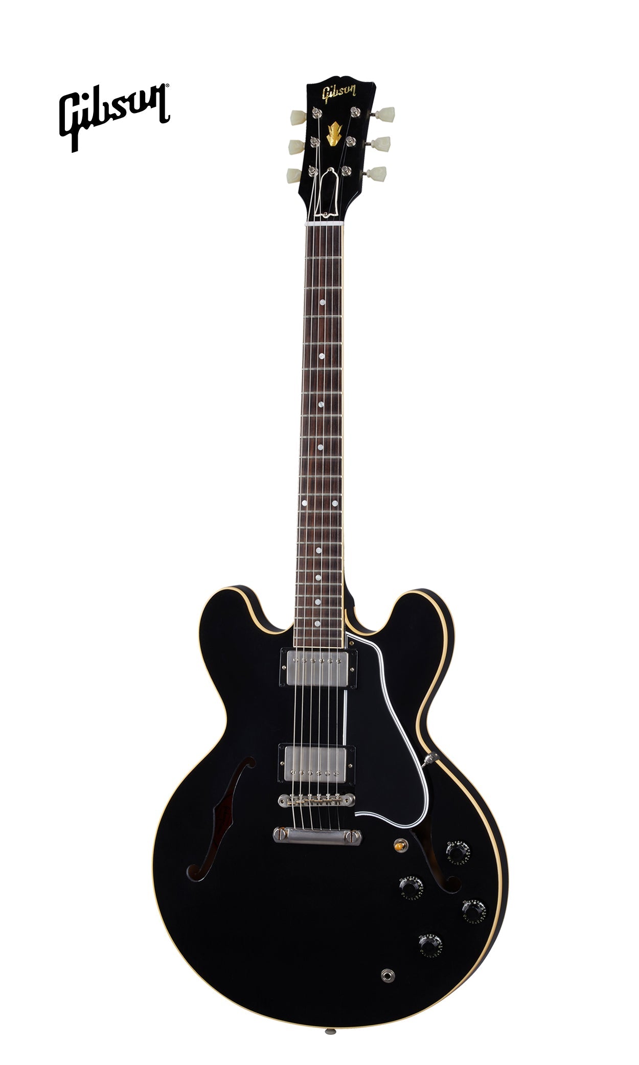 GIBSON 1959 ES-335 REISSUE ULTRA LIGHT AGED SEMI-HOLLOWBODY ELECTRIC GUITAR - EBONY - Music Bliss Malaysia