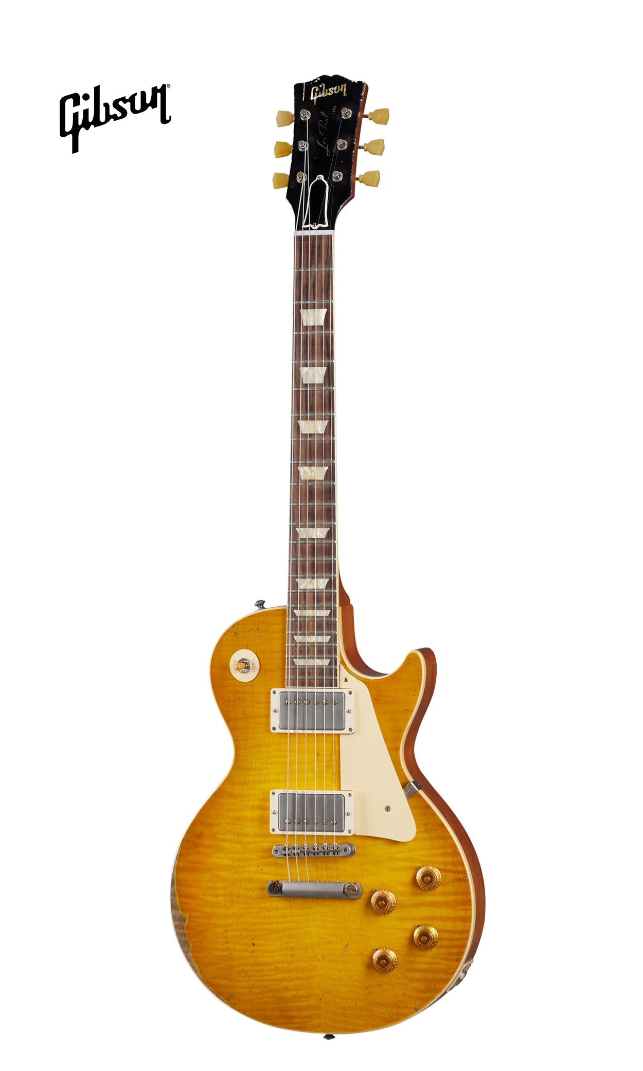 GIBSON 1959 LES PAUL STANDARD REISSUE ULTRA HEAVY AGED ELECTRIC GUITAR - LEMON BURST - Music Bliss Malaysia