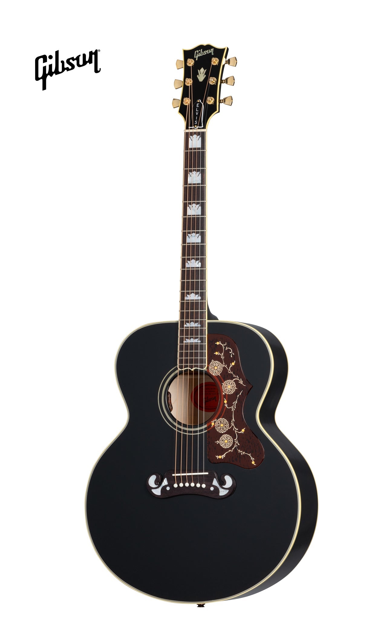 GIBSON ELVIS SJ-200 ACOUSTIC-ELECTRIC GUITAR - EBONY - Music Bliss Malaysia