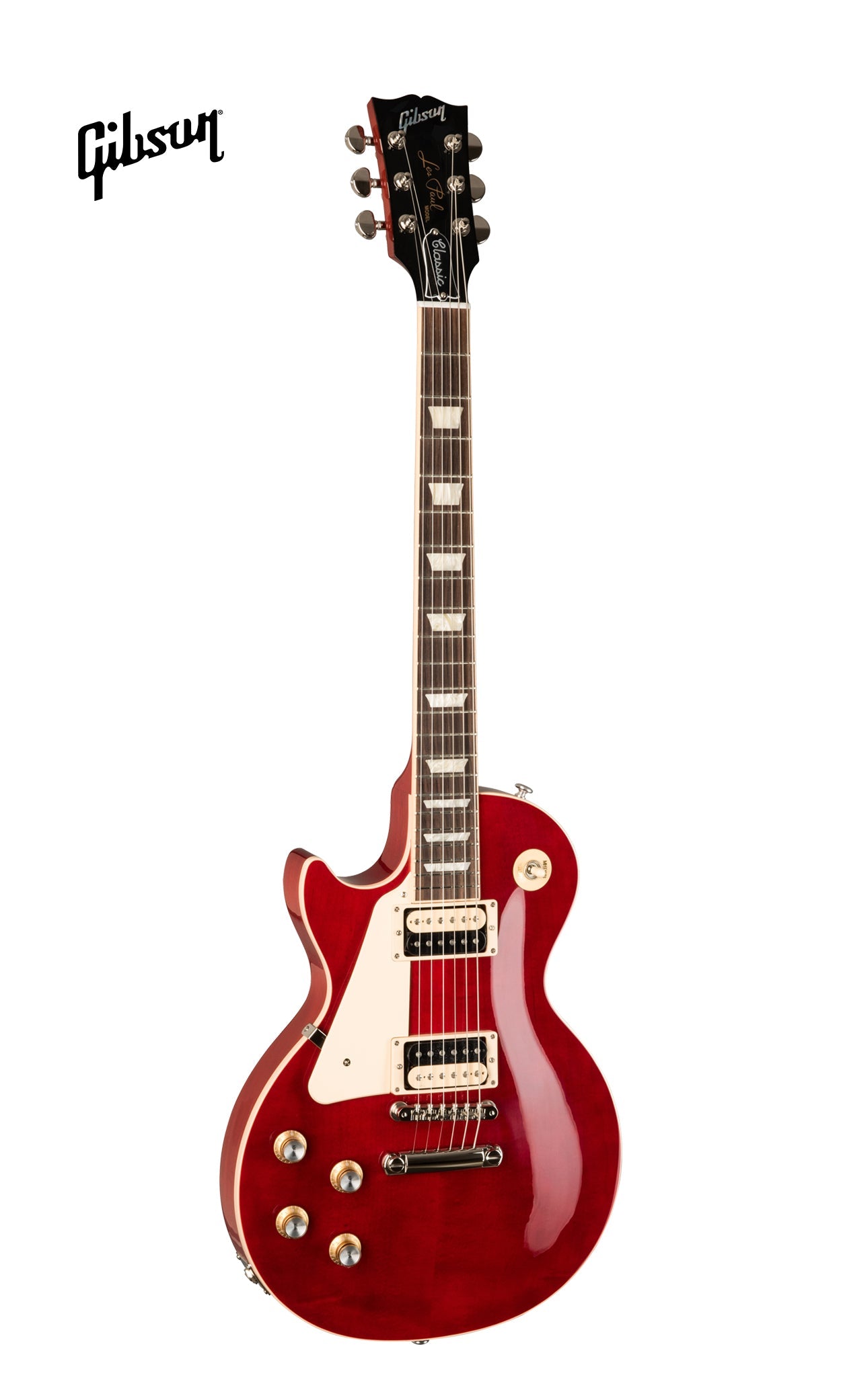 GIBSON LES PAUL CLASSIC LEFT-HANDED ELECTRIC GUITAR - TRANSLUCENT CHERRY - Music Bliss Malaysia