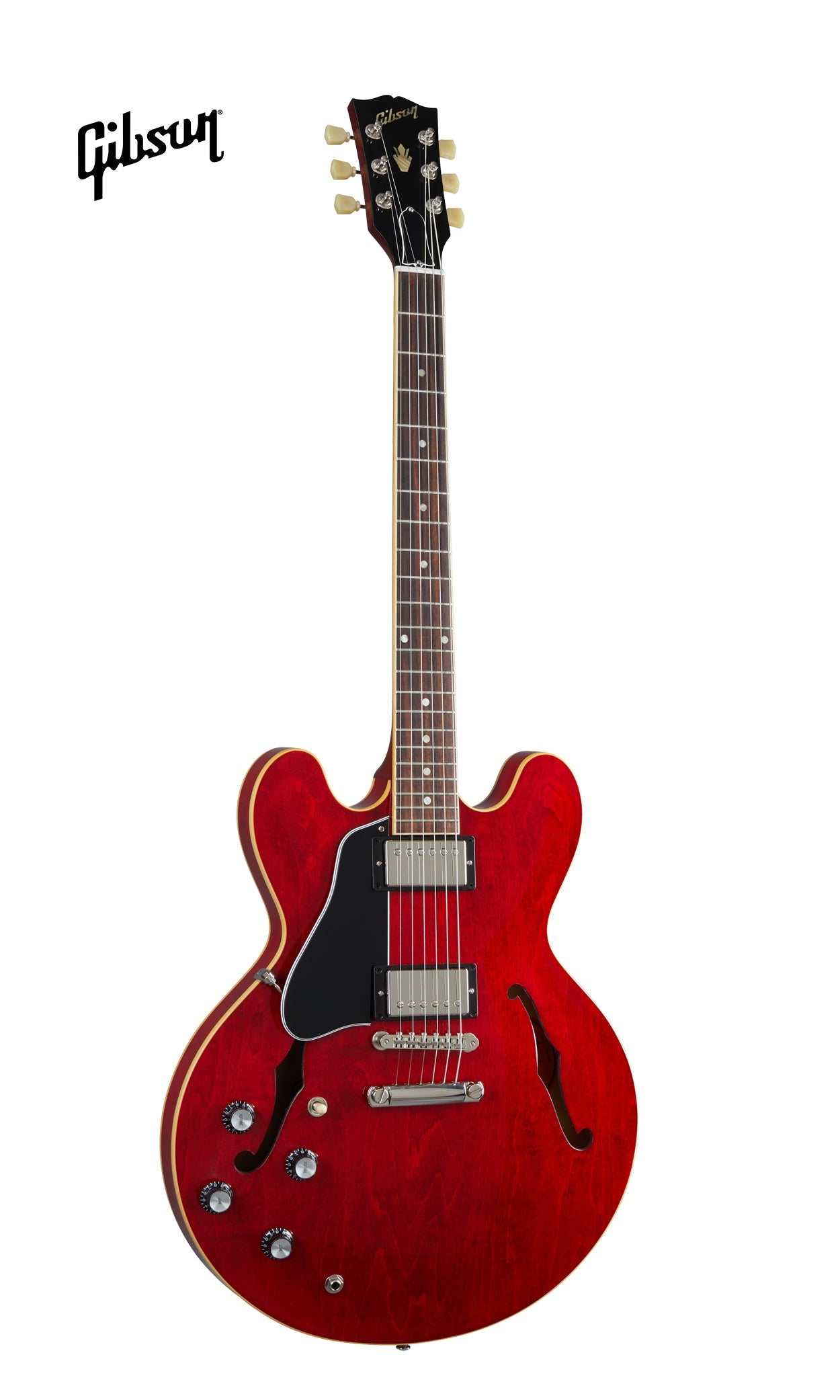 GIBSON ES-335 LEFT-HANDED SEMI-HOLLOWBODY ELECTRIC GUITAR - 60S CHERRY - Music Bliss Malaysia