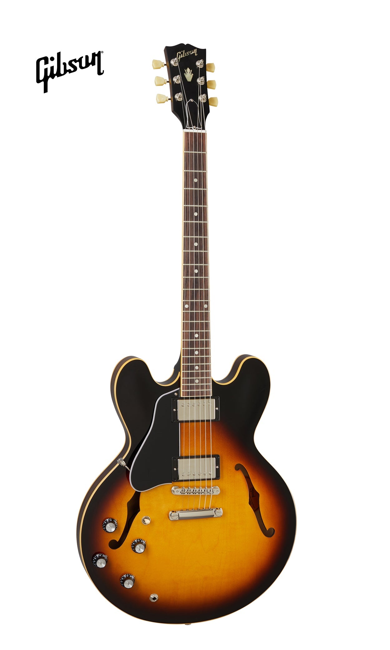 GIBSON ES-335 LEFT-HANDED SEMI-HOLLOWBODY ELECTRIC GUITAR - VINTAGE BURST - Music Bliss Malaysia