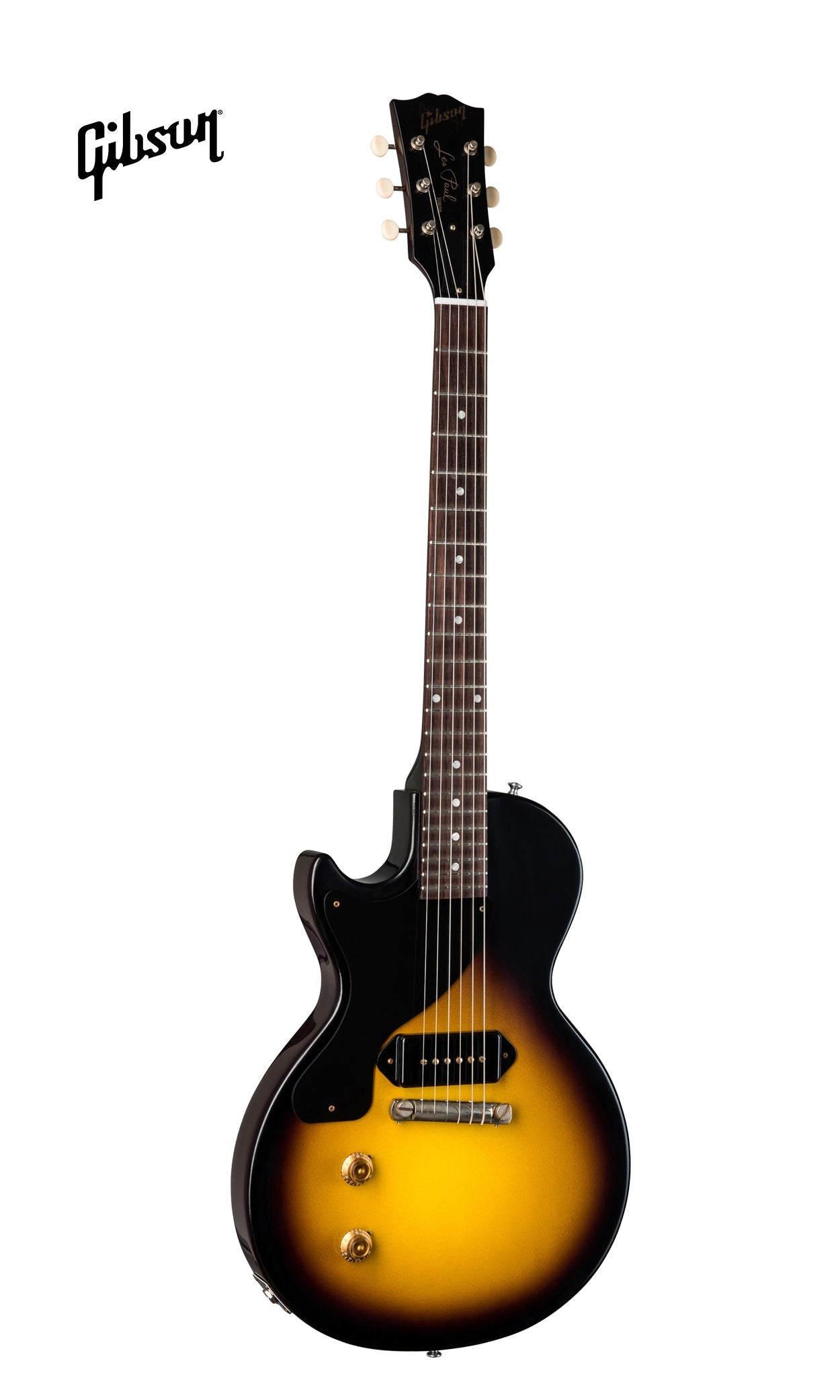 GIBSON 1957 LES PAUL JUNIOR SINGLE CUT REISSUE VOS LEFT-HANDED ELECTRIC GUITAR - VINTAGE SUNBURST - Music Bliss Malaysia