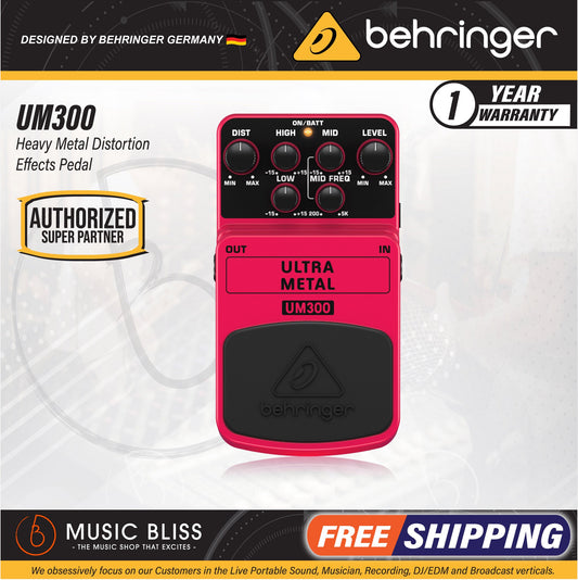 Behringer UM300 Ultra Metal Distortion Guitar Effects Pedal - Music Bliss Malaysia