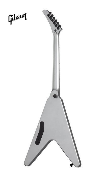 GIBSON DAVE MUSTAINE FLYING V EXP ELECTRIC GUITAR - SILVER METALLIC - Music Bliss Malaysia