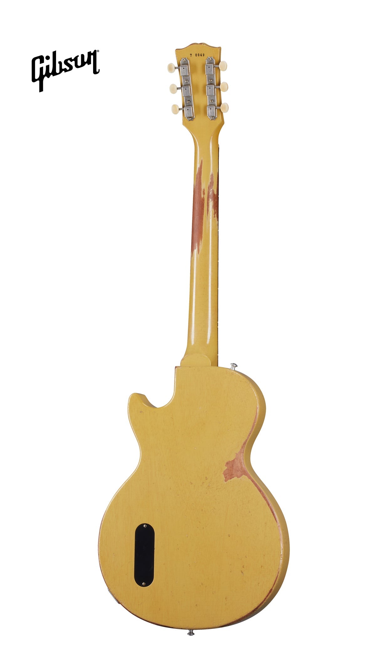 GIBSON 1957 LES PAUL JUNIOR SINGLE CUT REISSUE HEAVY AGED ELECTRIC GUITAR - TV YELLOW - Music Bliss Malaysia