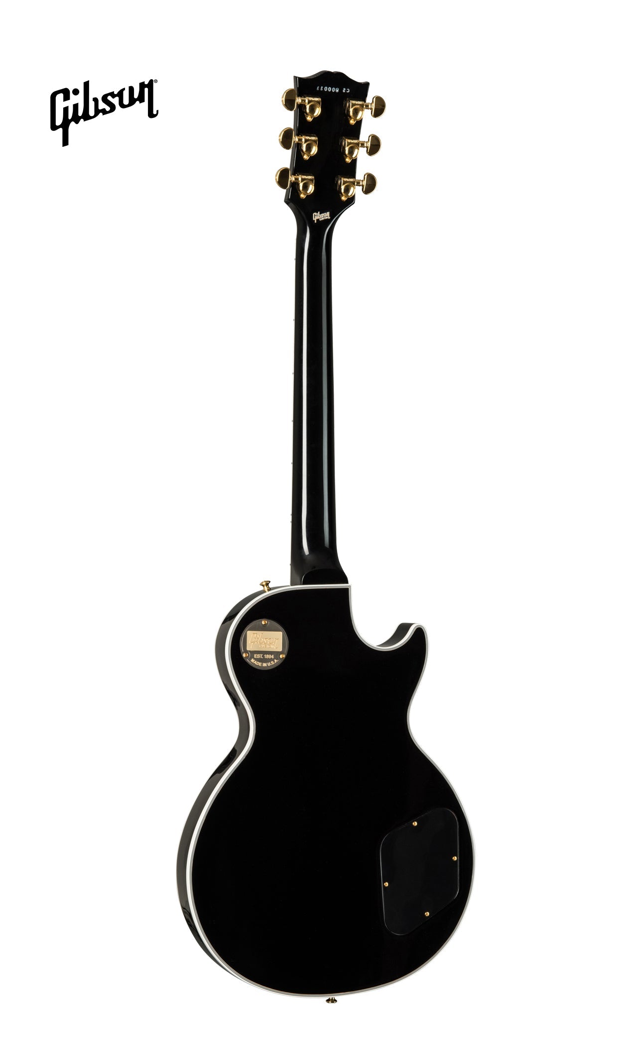 GIBSON LES PAUL CUSTOM LEFT-HANDED ELECTRIC GUITAR WITH EBONY FINGERBOARD - EBONY - Music Bliss Malaysia
