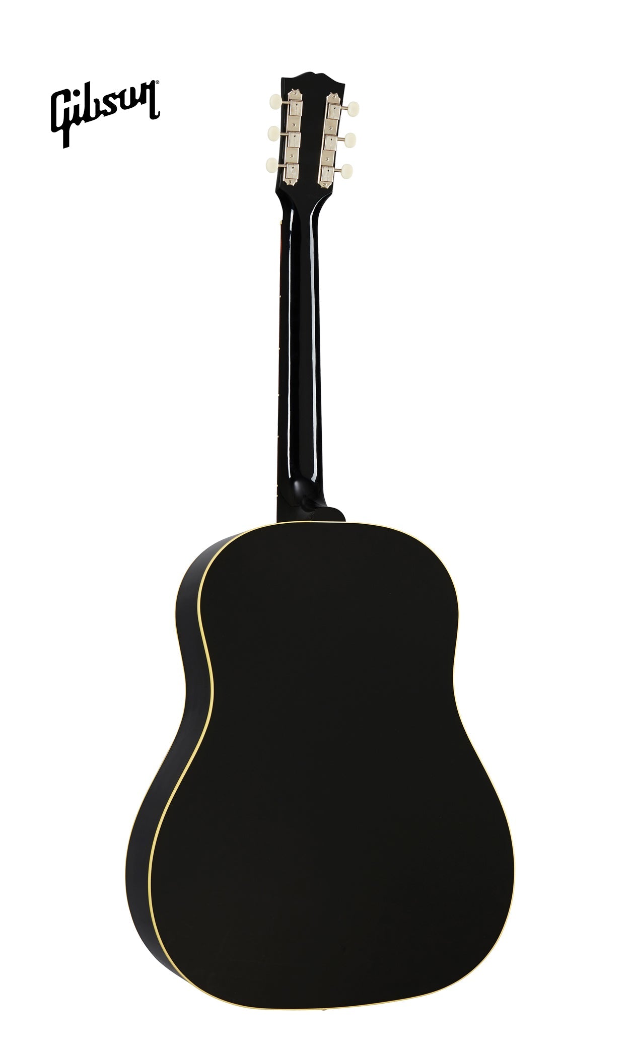 GIBSON 60S J-45 ORIGINAL, ADJ SADDLE LEFT-HANDED ACOUSTIC GUITAR - EBONY - Music Bliss Malaysia