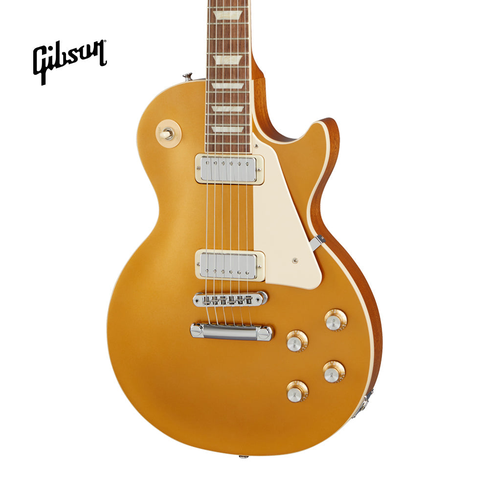 GIBSON LES PAUL DELUXE 70S ELECTRIC GUITAR - GOLD TOP - Music Bliss Malaysia