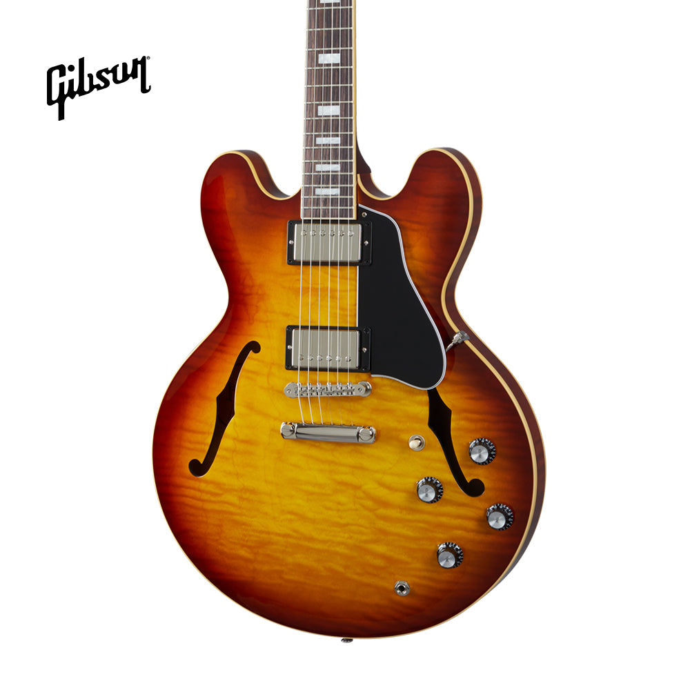 GIBSON ES-335 FIGURED SEMI-HOLLOWBODY ELECTRIC GUITAR - ICED TEA - Music Bliss Malaysia