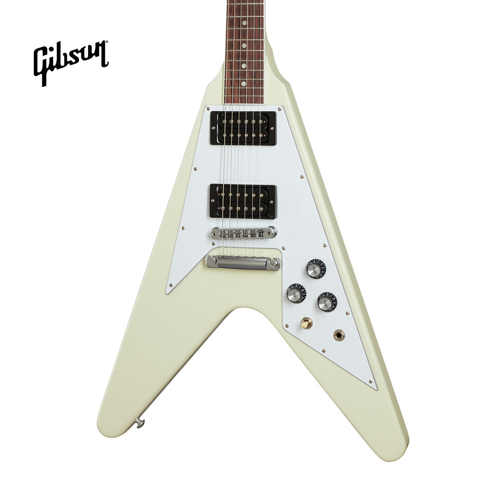 GIBSON 70S FLYING V ELECTRIC GUITAR - CLASSIC WHITE - Music Bliss Malaysia