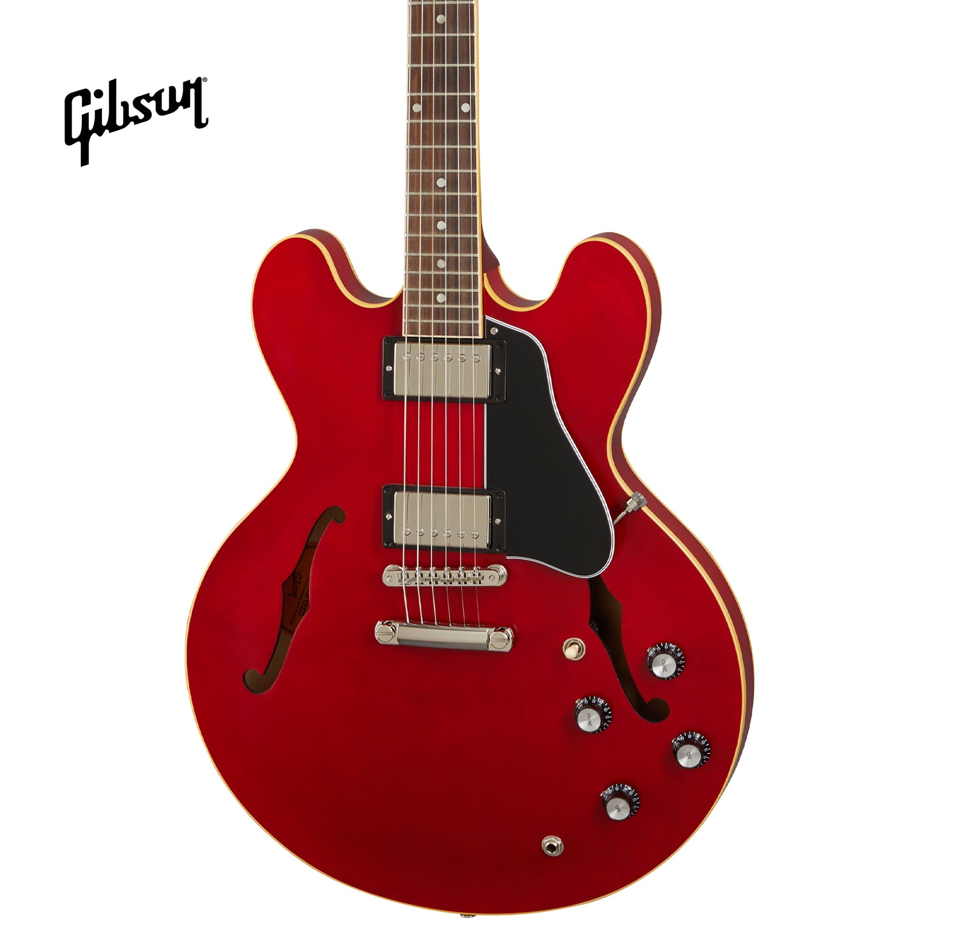 GIBSON ES-335 SATIN SEMI-HOLLOWBODY ELECTRIC GUITAR - SATIN CHERRY - Music Bliss Malaysia