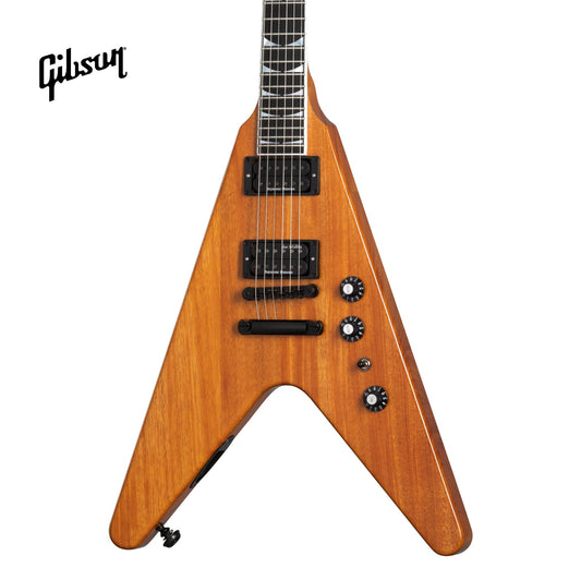 GIBSON DAVE MUSTAINE FLYING V EXP ELECTRIC GUITAR - ANTIQUE NATURAL - Music Bliss Malaysia