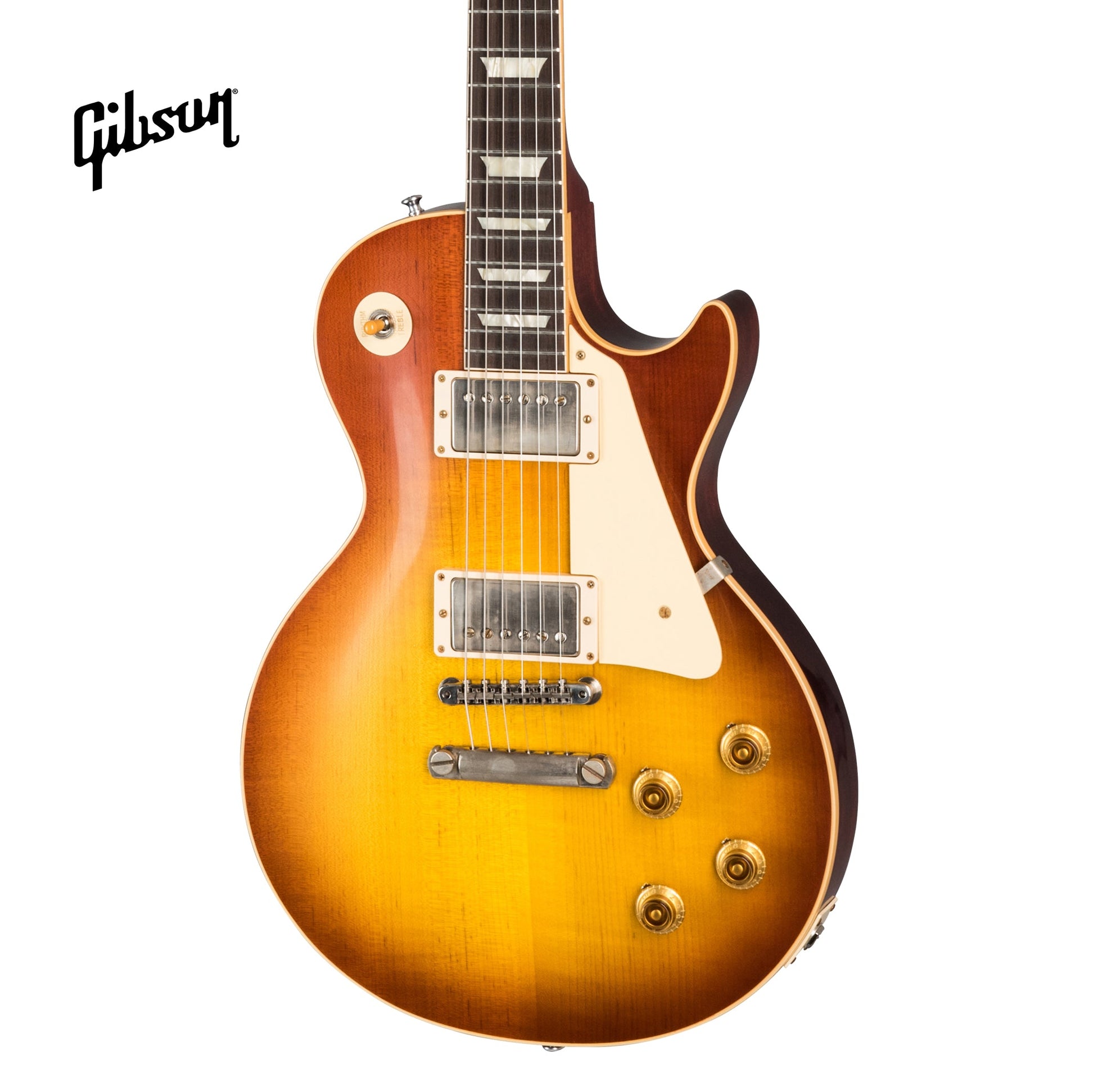 GIBSON 1958 LES PAUL STANDARD REISSUE VOS ELECTRIC GUITAR - ICED TEA BURST - Music Bliss Malaysia