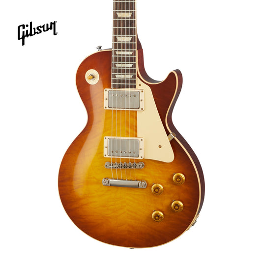 GIBSON 1959 LES PAUL STANDARD REISSUE VOS ELECTRIC GUITAR - ICED TEA BURST - Music Bliss Malaysia