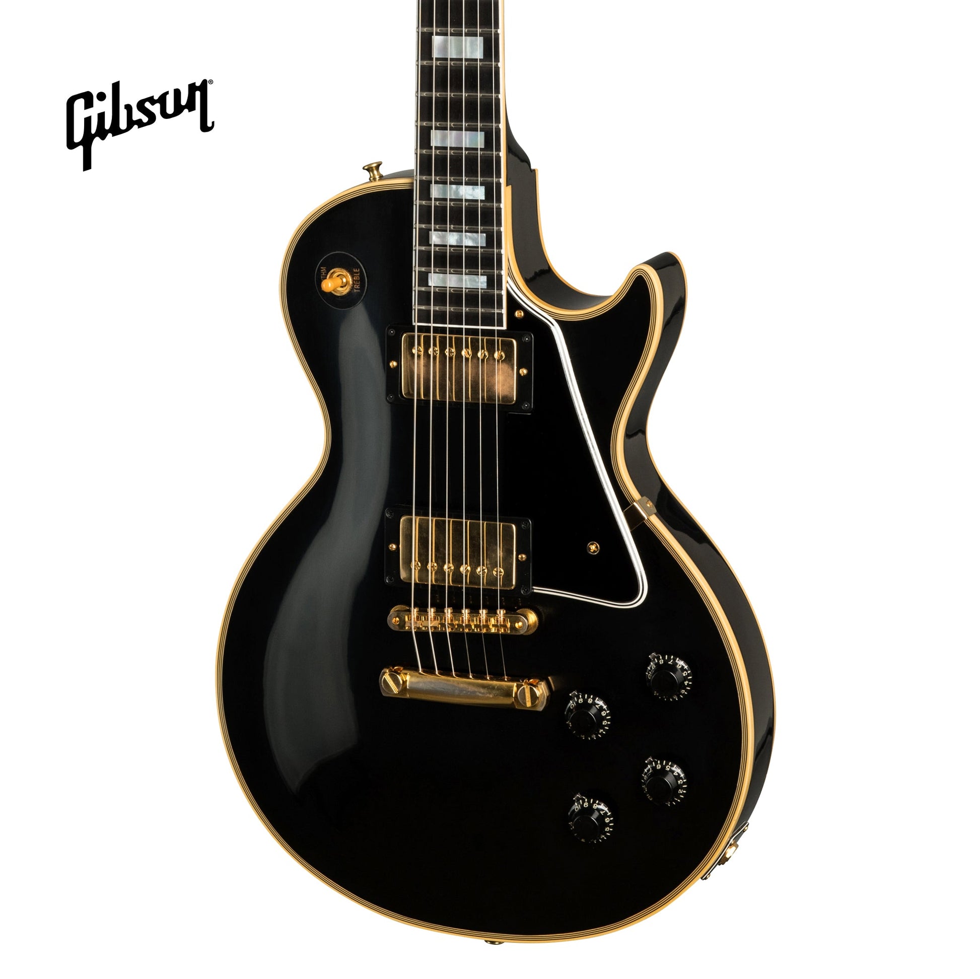 GIBSON 1957 LES PAUL CUSTOM REISSUE 2-PICKUP VOS ELECTRIC GUITAR - EBONY - Music Bliss Malaysia
