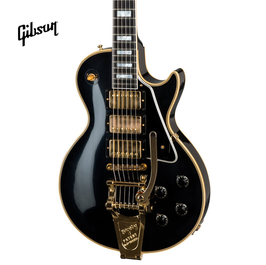 GIBSON 1957 LES PAUL CUSTOM REISSUE 3-PICKUP BIGSBY VOS ELECTRIC GUITAR - EBONY - Music Bliss Malaysia