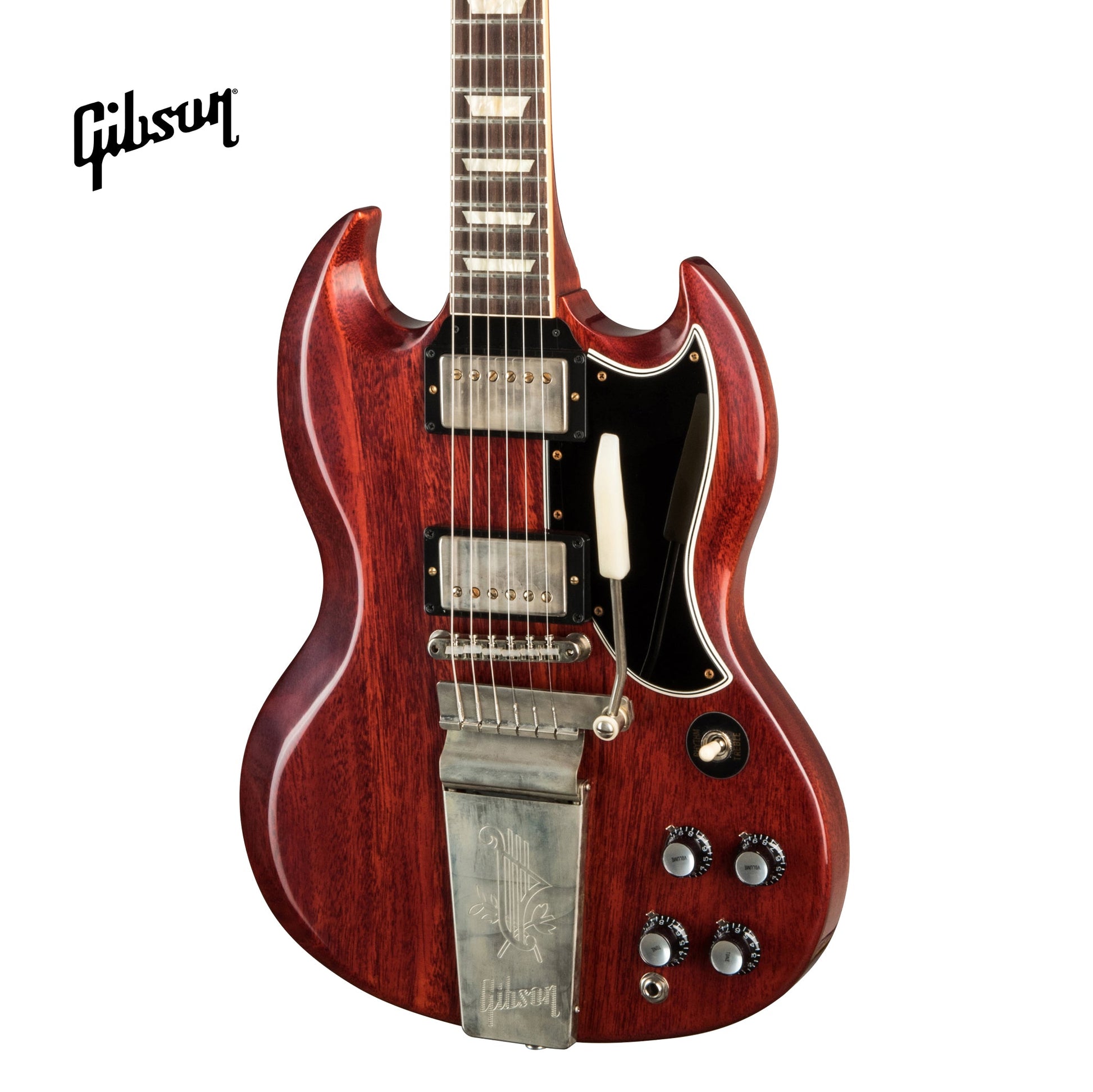 GIBSON 1964 SG STANDARD REISSUE WITH MAESTRO VIBROLA VOS ELECTRIC GUITAR - CHERRY RED - Music Bliss Malaysia
