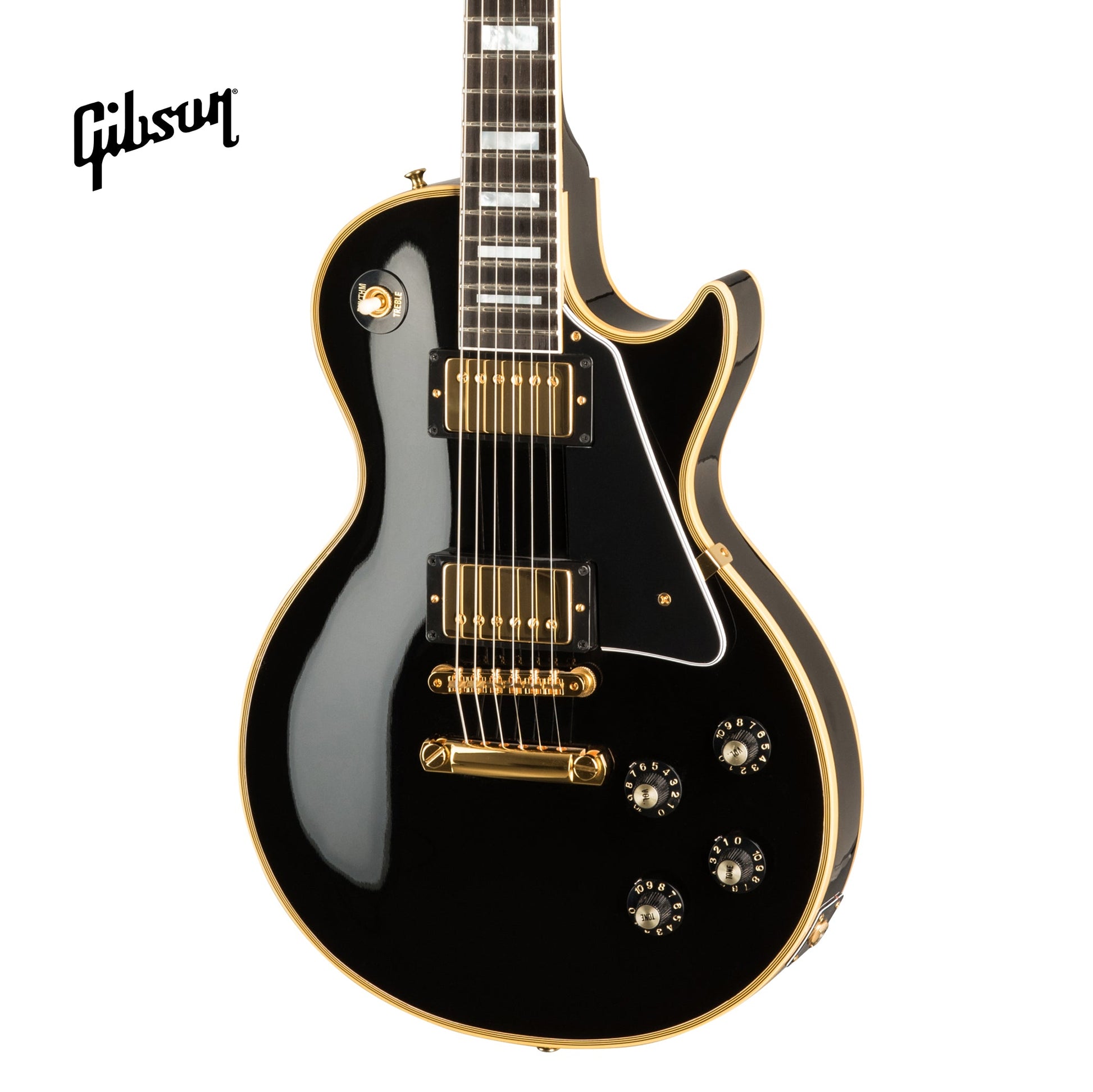 GIBSON 1968 LES PAUL CUSTOM REISSUE ELECTRIC GUITAR - EBONY - Music Bliss Malaysia