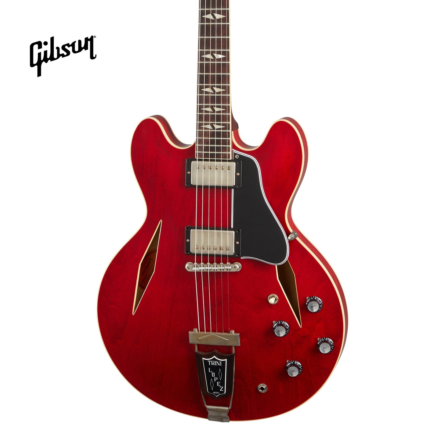 GIBSON 1964 TRINI LOPEZ STANDARD REISSUE VOS SEMI-HOLLOWBODY ELECTRIC GUITAR - 60S CHERRY - Music Bliss Malaysia