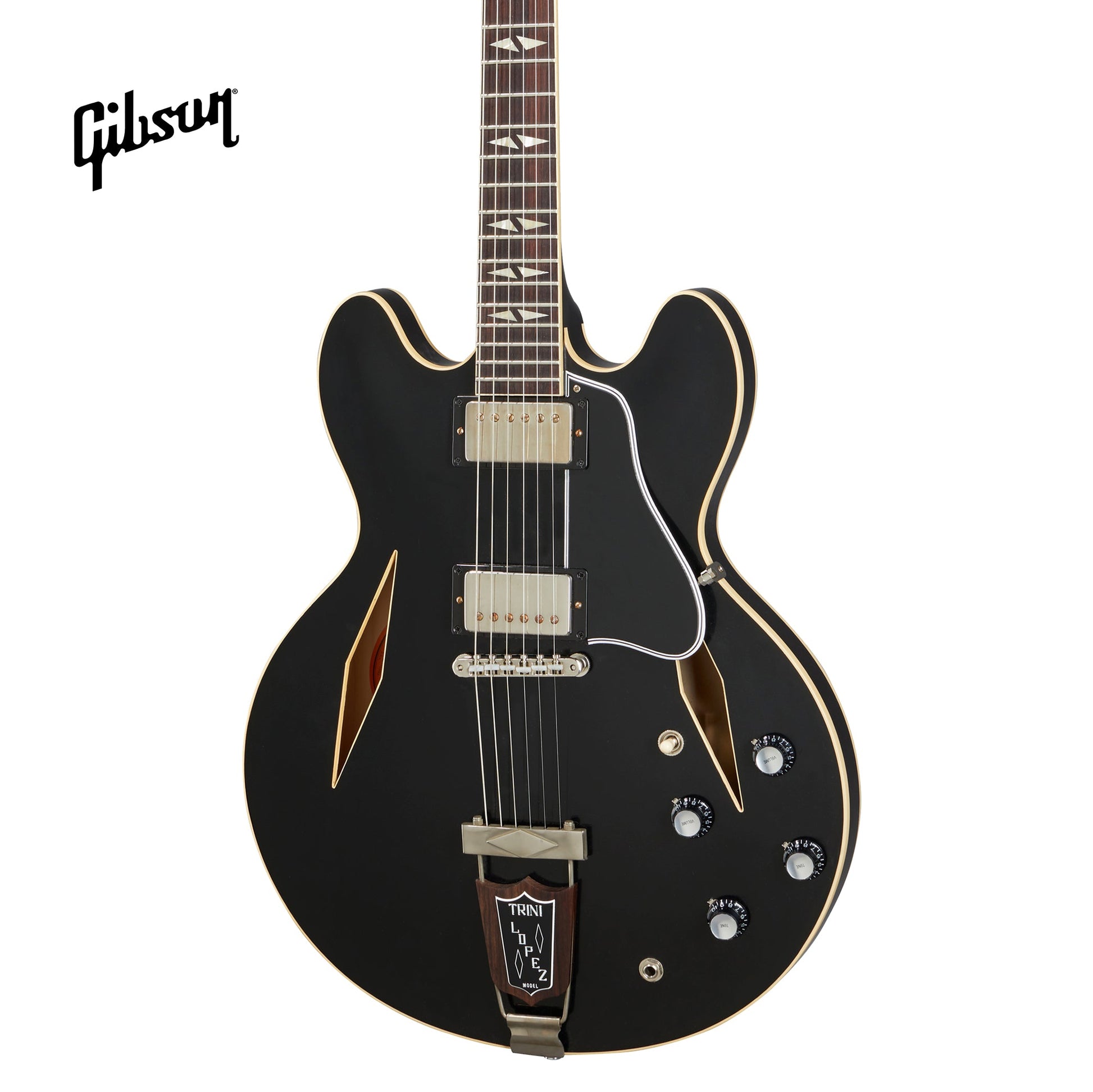 GIBSON 1964 TRINI LOPEZ STANDARD REISSUE VOS SEMI-HOLLOWBODY ELECTRIC GUITAR - EBONY - Music Bliss Malaysia