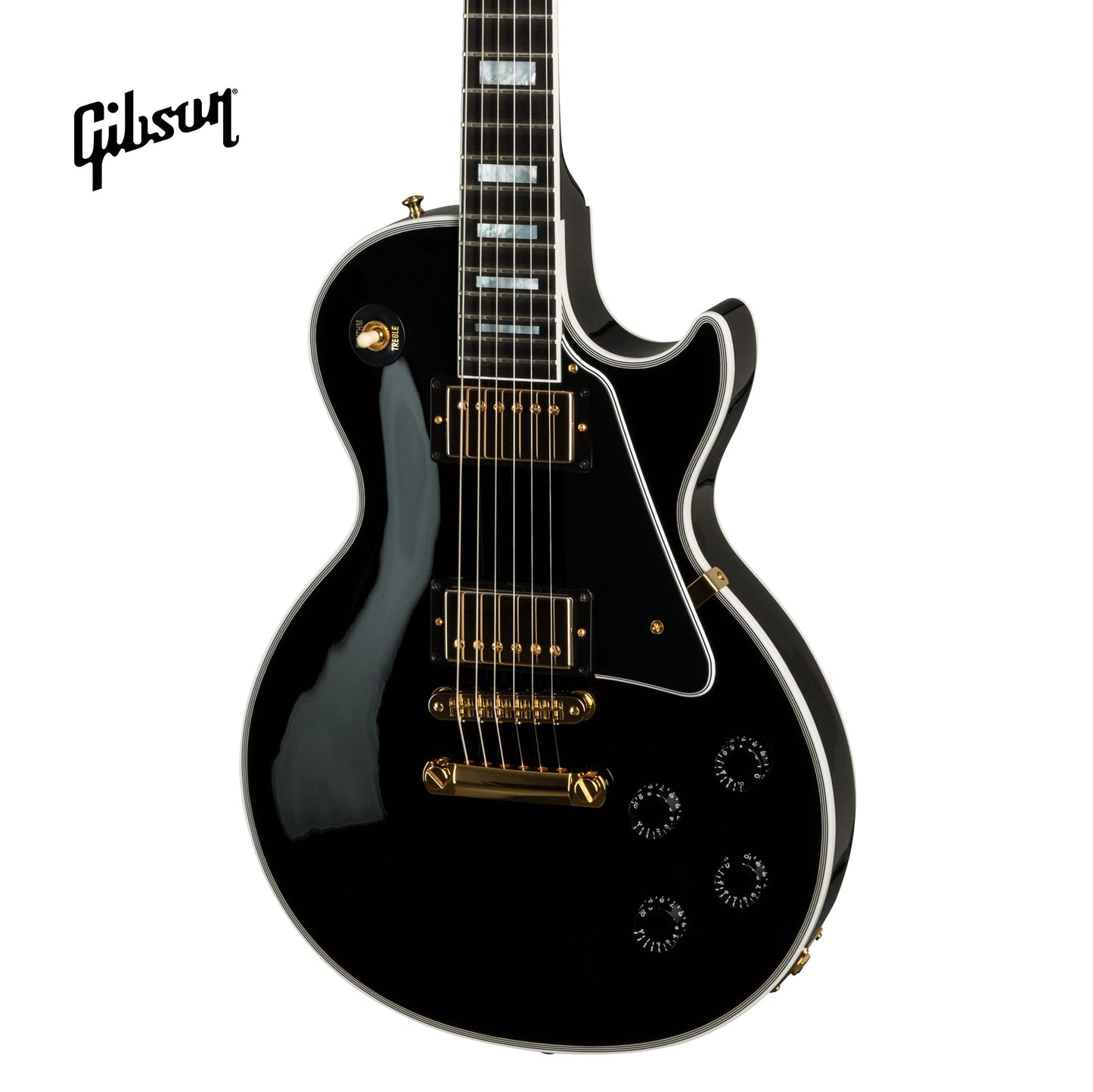 GIBSON LES PAUL CUSTOM ELECTRIC GUITAR WITH EBONY FINGERBOARD - EBONY - Music Bliss Malaysia