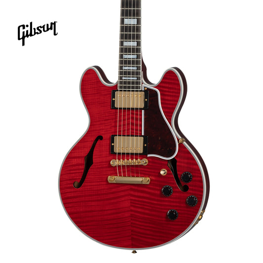 GIBSON CS-356 FIGURED TOP SEMI-HOLLOWBODY ELECTRIC GUITAR WITH EBONY FINGERBOARD - FADED CHERRY - Music Bliss Malaysia