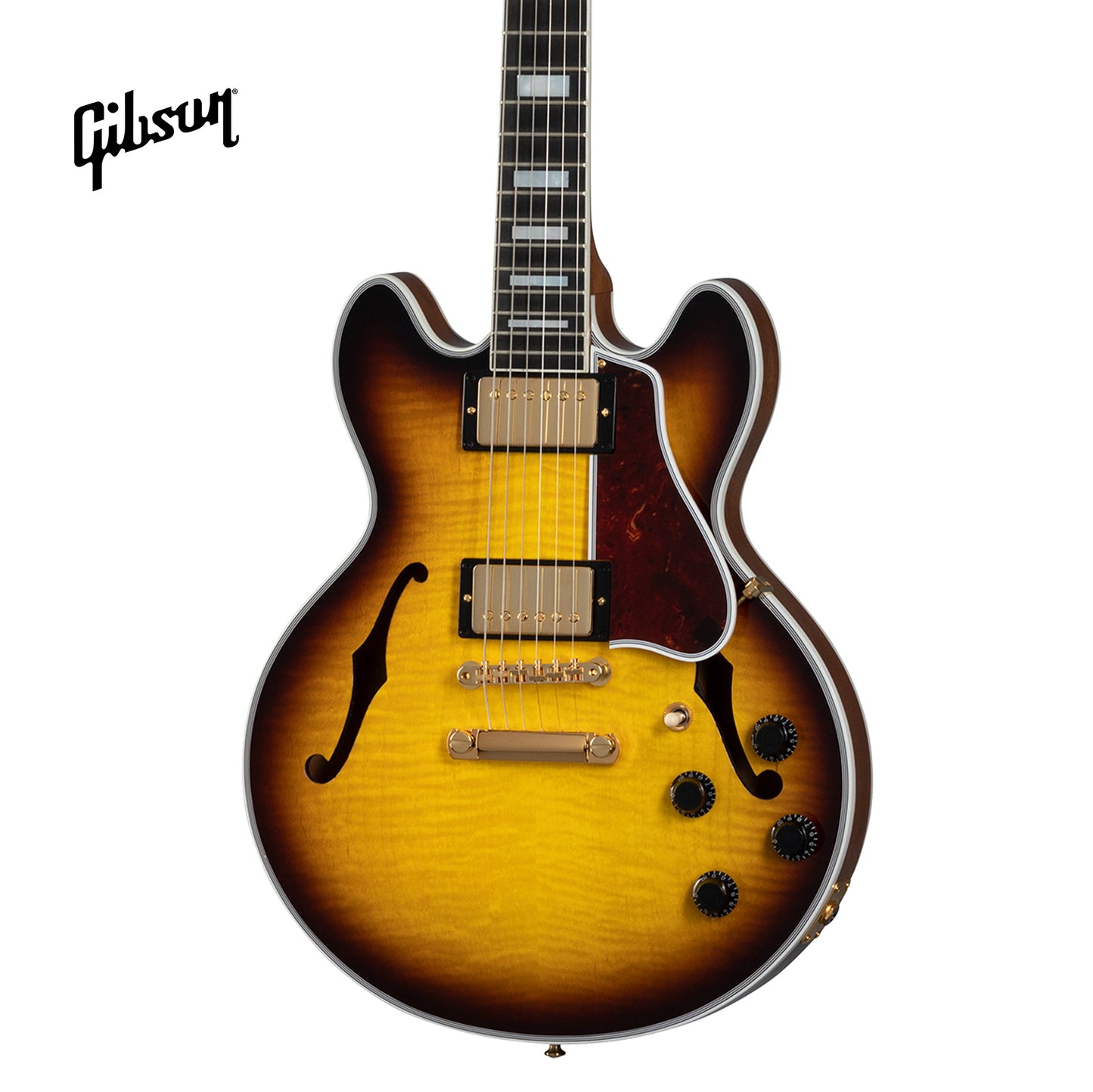 GIBSON CS-356 FIGURED TOP SEMI-HOLLOWBODY ELECTRIC GUITAR WITH EBONY FINGERBOARD - VINTAGE SUNBURST - Music Bliss Malaysia