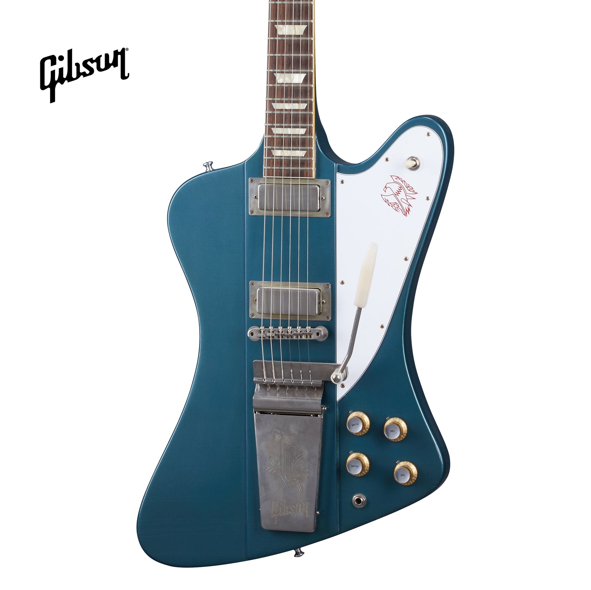 GIBSON 1963 FIREBIRD V WITH MAESTRO VIBROLA ULTRA LIGHT AGED ELECTRIC GUITAR - PELHAM BLUE - Music Bliss Malaysia