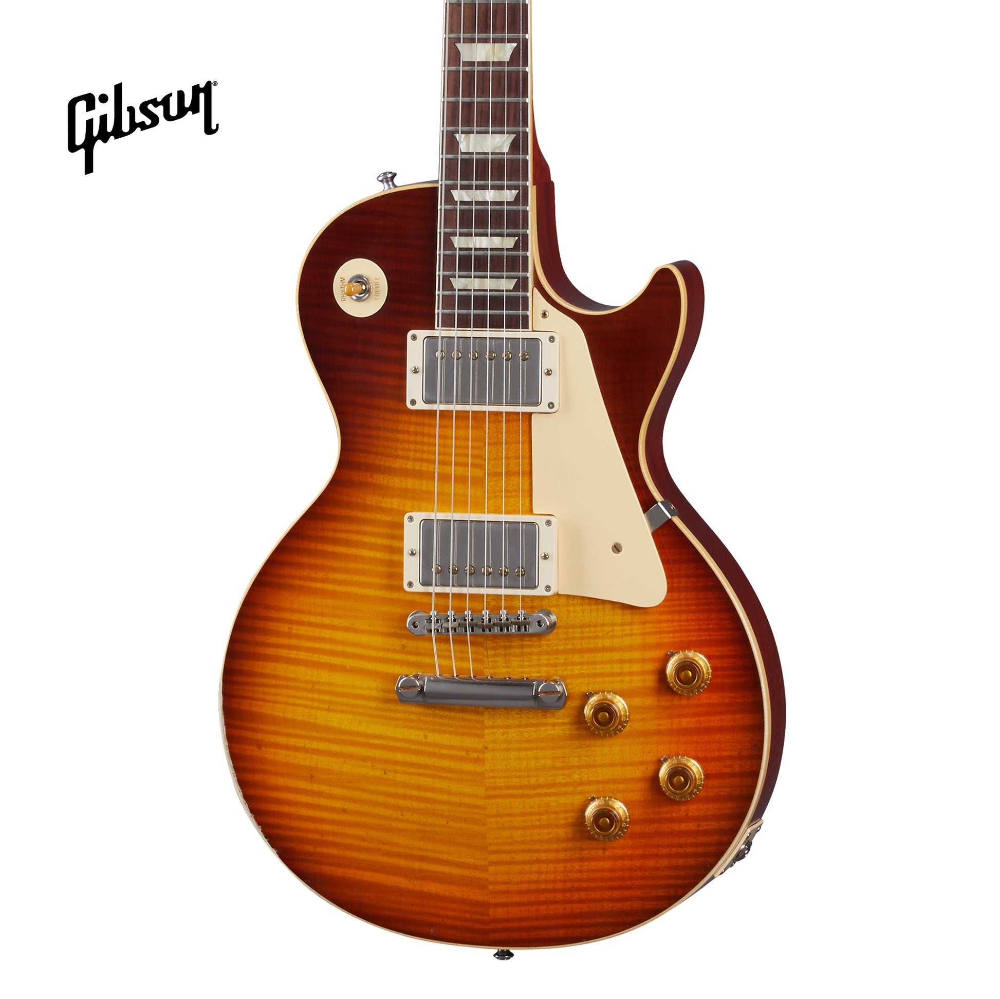 GIBSON 1959 LES PAUL STANDARD REISSUE LIGHT AGED ELECTRIC GUITAR - ROYAL TEABURST - Music Bliss Malaysia