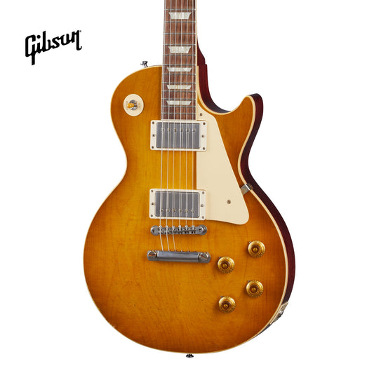 GIBSON 1958 LES PAUL STANDARD REISSUE LIGHT AGED ELECTRIC GUITAR - LEMON BURST - Music Bliss Malaysia