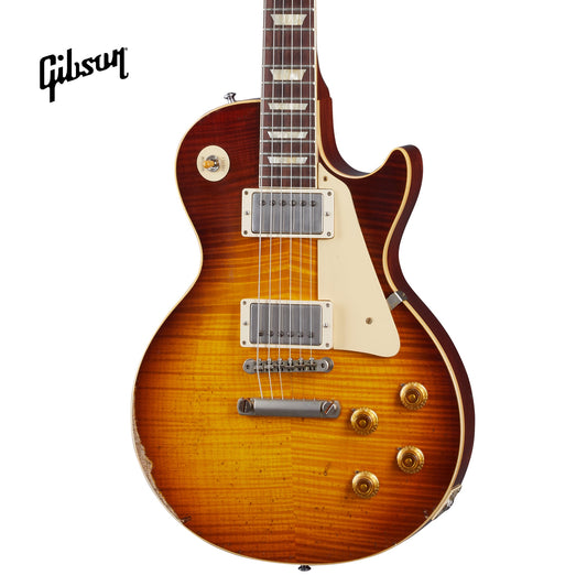 GIBSON 1959 LES PAUL STANDARD REISSUE HEAVY AGED ELECTRIC GUITAR - SLOW ICED TEA FADE - Music Bliss Malaysia