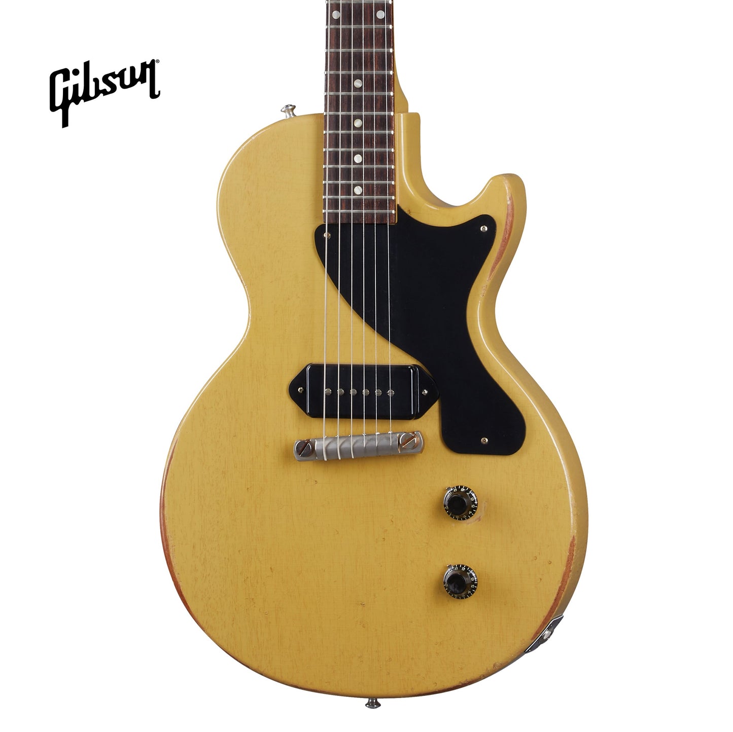 GIBSON 1957 LES PAUL JUNIOR SINGLE CUT REISSUE HEAVY AGED ELECTRIC GUITAR - TV YELLOW - Music Bliss Malaysia