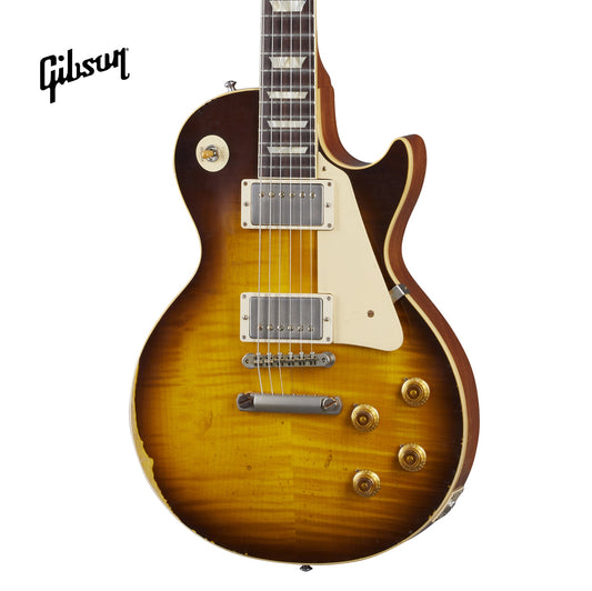 GIBSON 1959 LES PAUL STANDARD REISSUE ULTRA HEAVY AGED ELECTRIC GUITAR - KINDRED BURST - Music Bliss Malaysia