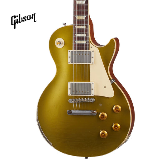 GIBSON 1957 LES PAUL GOLDTOP REISSUE ULTRA HEAVY AGED ELECTRIC GUITAR - DOUBLE GOLD - Music Bliss Malaysia
