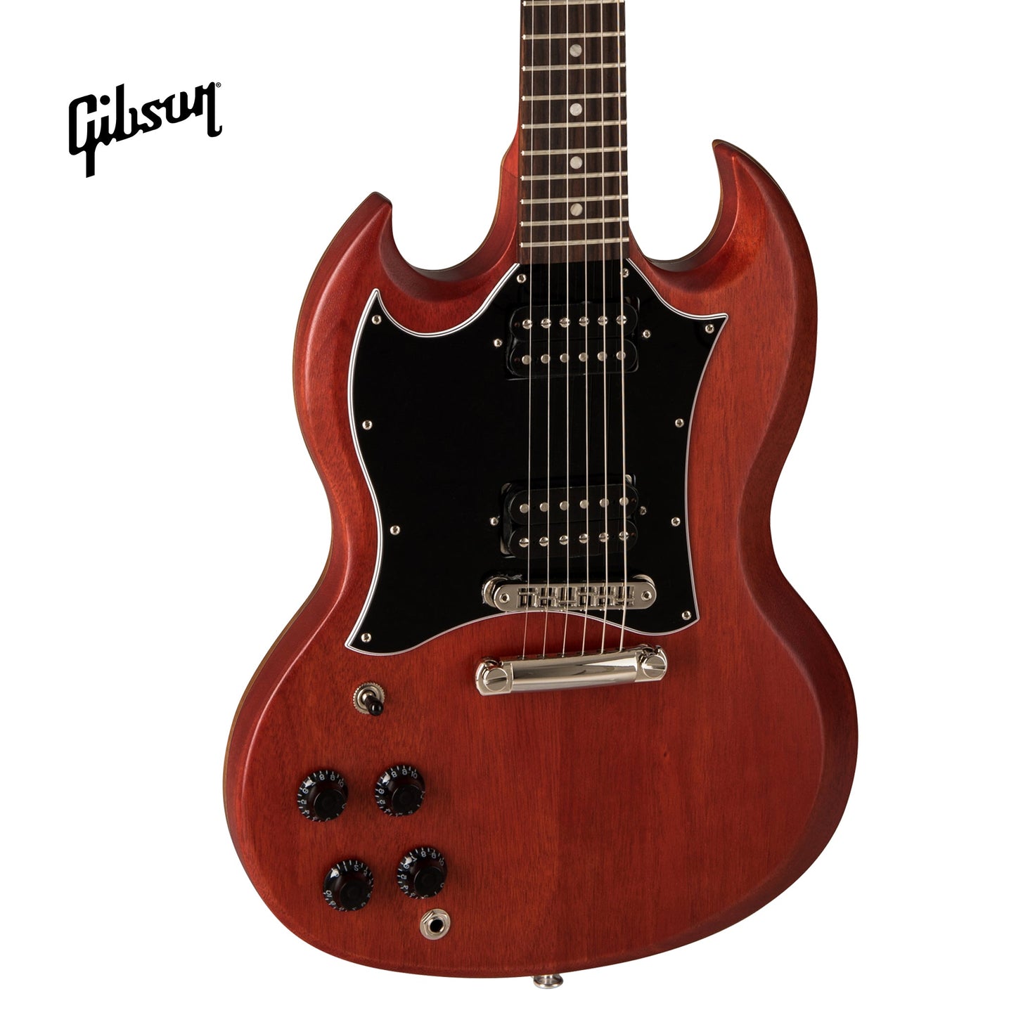 GIBSON SG TRIBUTE LEFT-HANDED ELECTRIC GUITAR - VINTAGE CHERRY SATIN - Music Bliss Malaysia